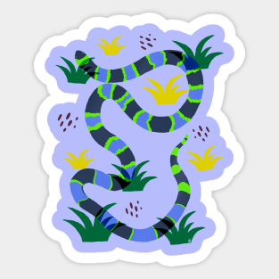 Snake in grass field Sticker